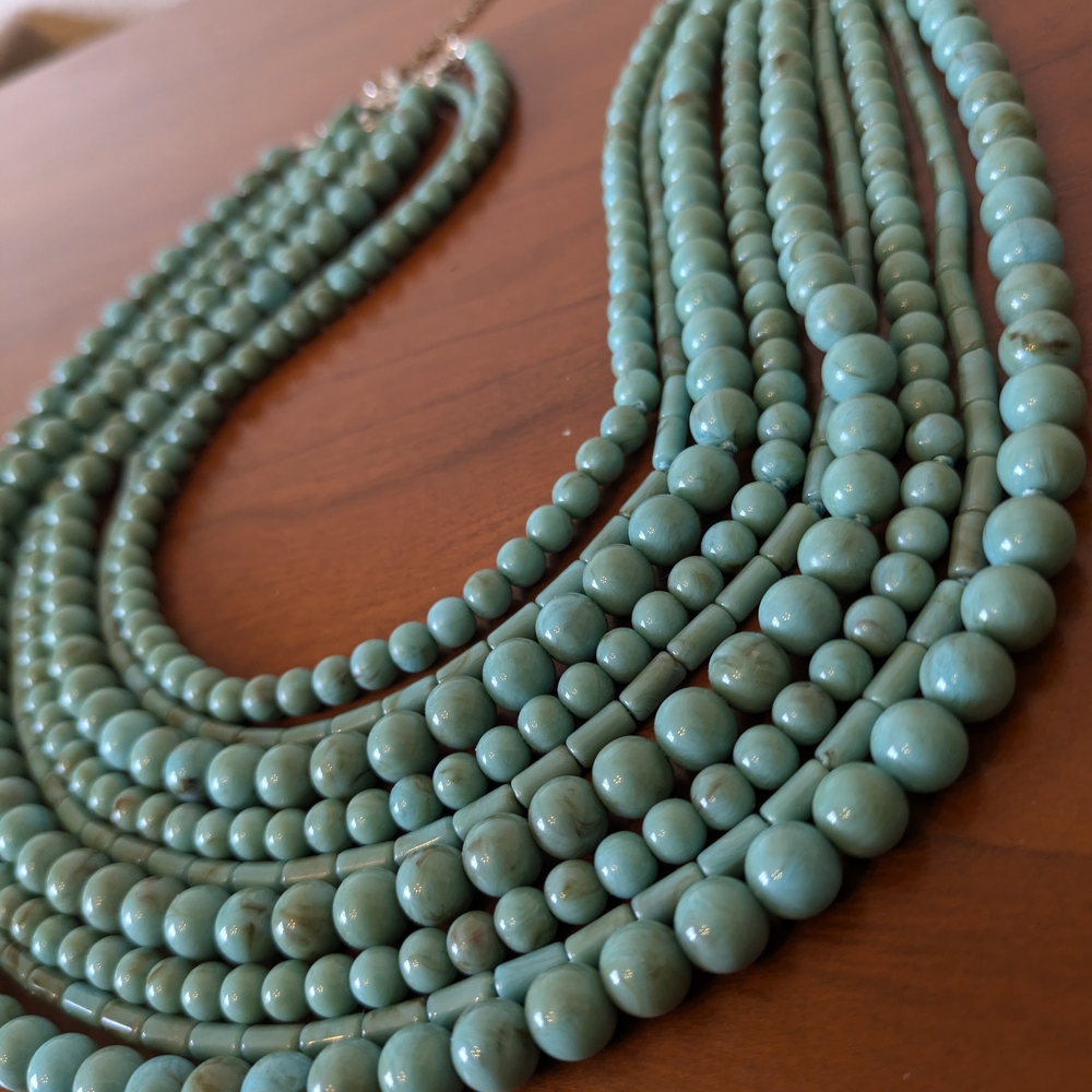 Elegant Turquoise Beaded Necklace